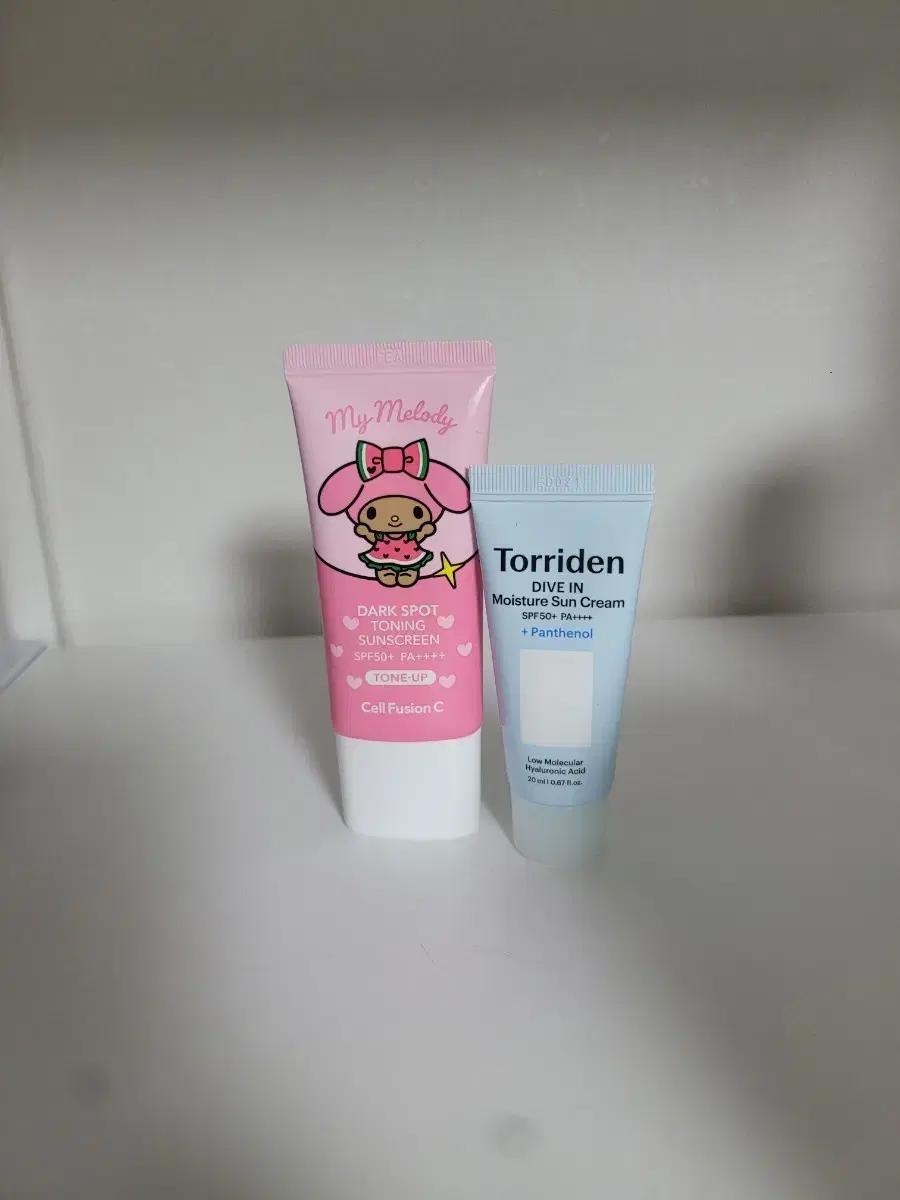 셀퓨전씨 마이멜로디 잡티토닝 선크림 + 토리든 다이브인 선크림