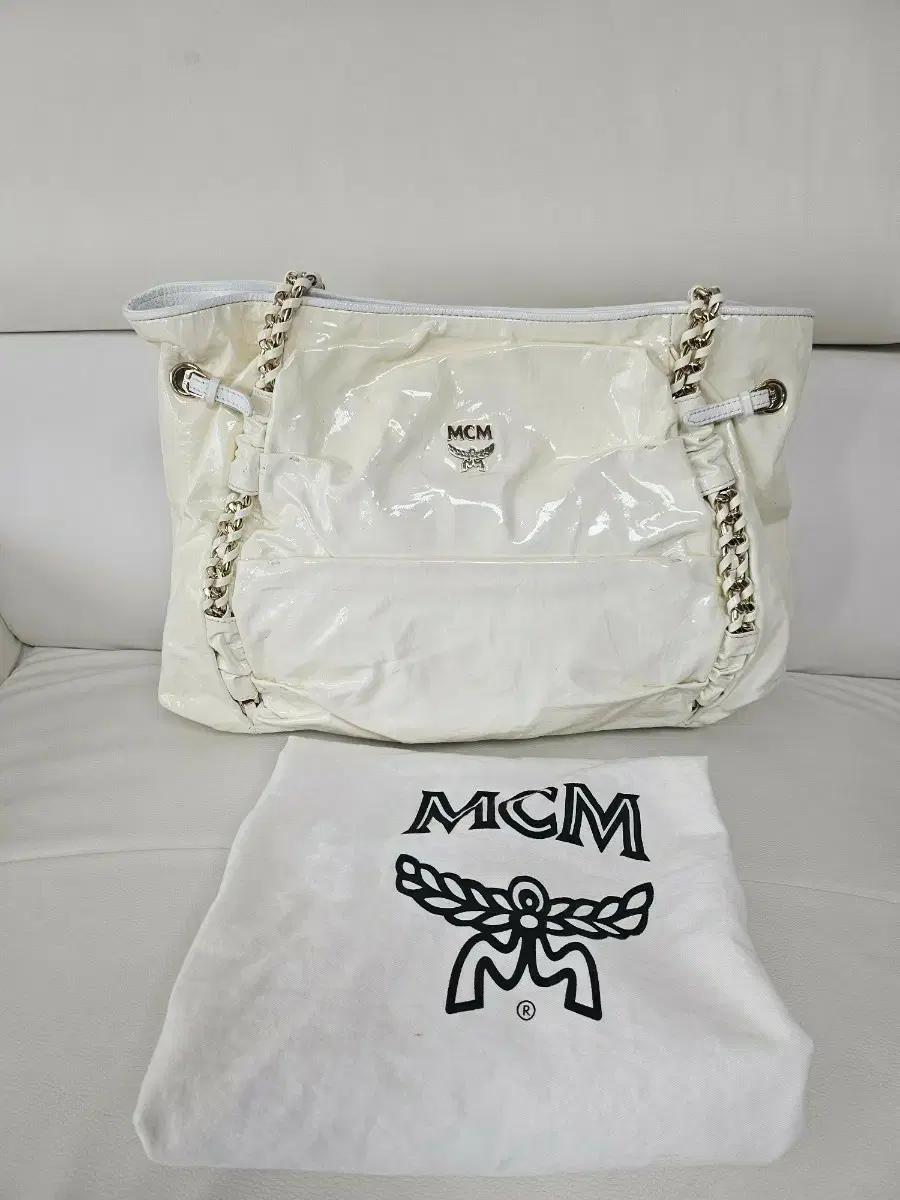 정품)MCM 아이보리 체인 숄더백