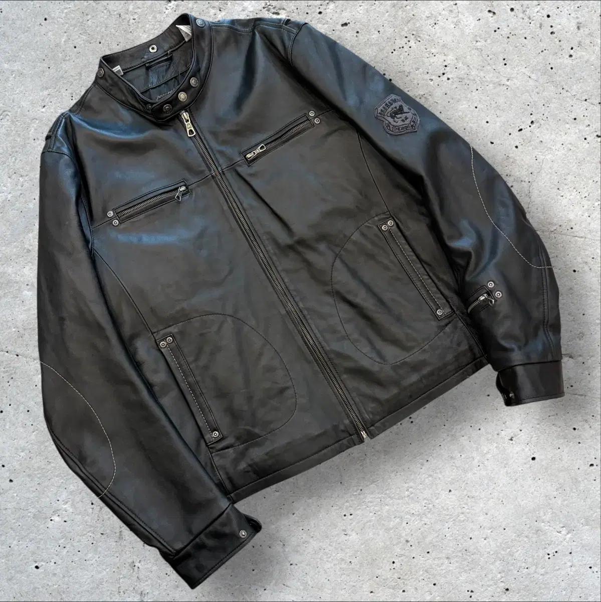 [XL] PARASUCO 파라수코 블랙 가죽 라이더 레더 자켓 C992
