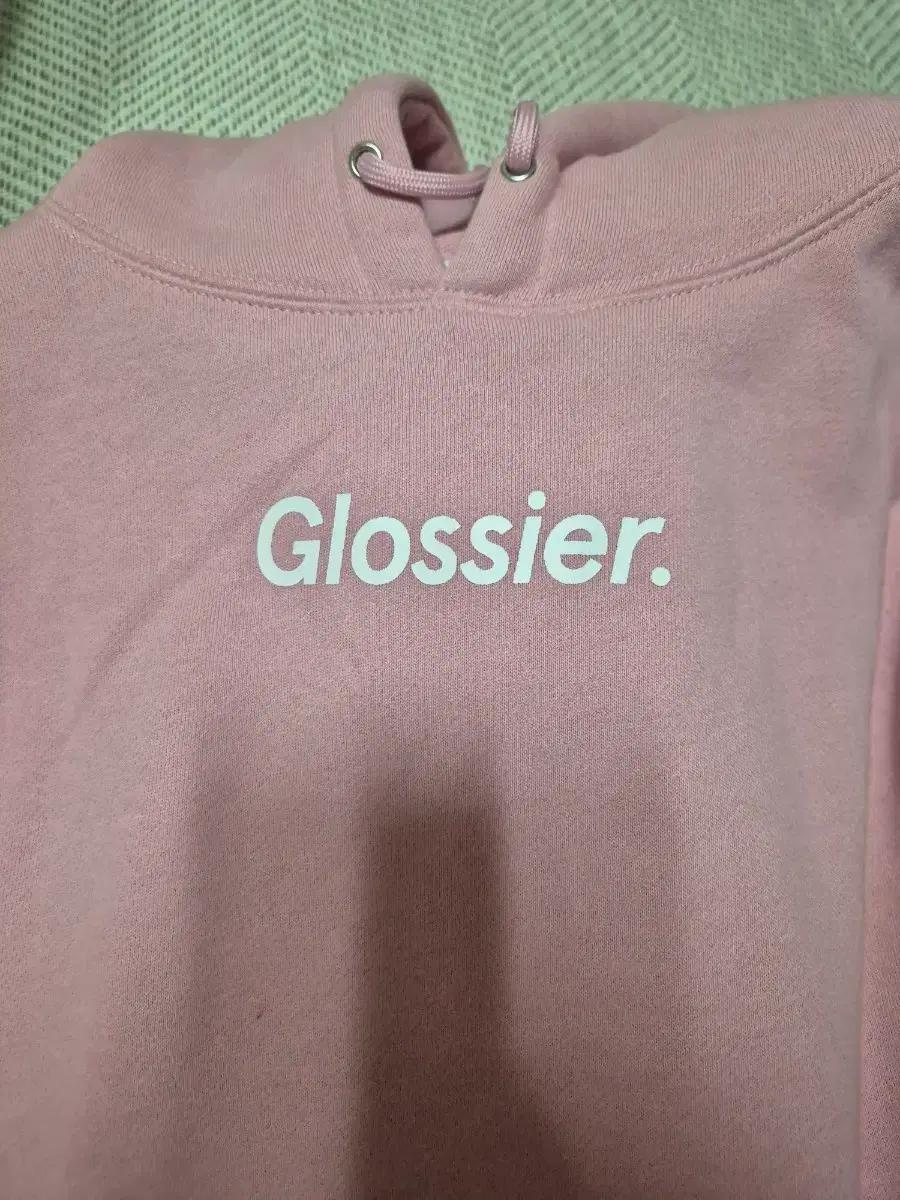 Glossier 글로시에 핑크색 후드티 xs