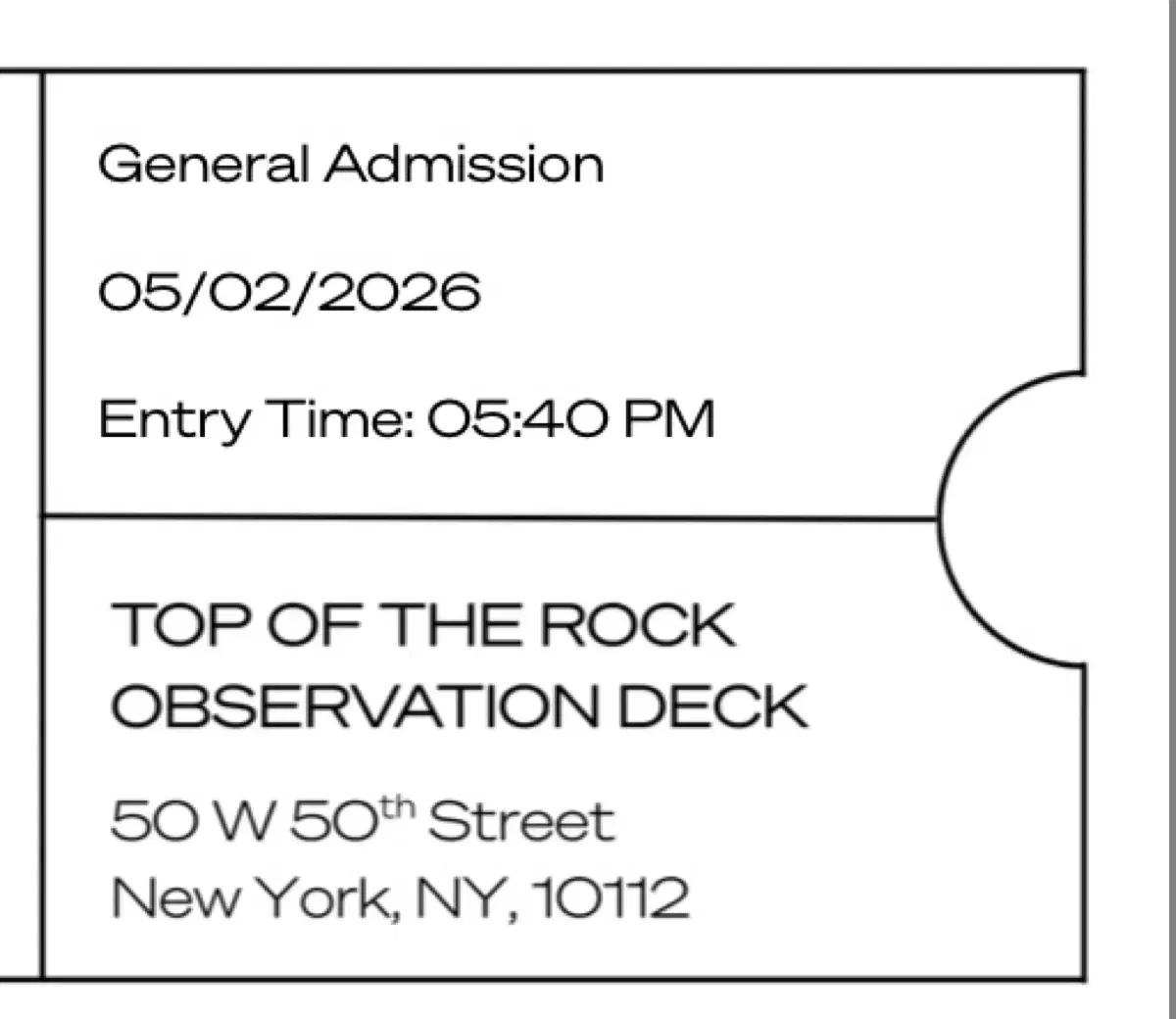 Top of the rock 뉴욕 전망대 입장권 2인