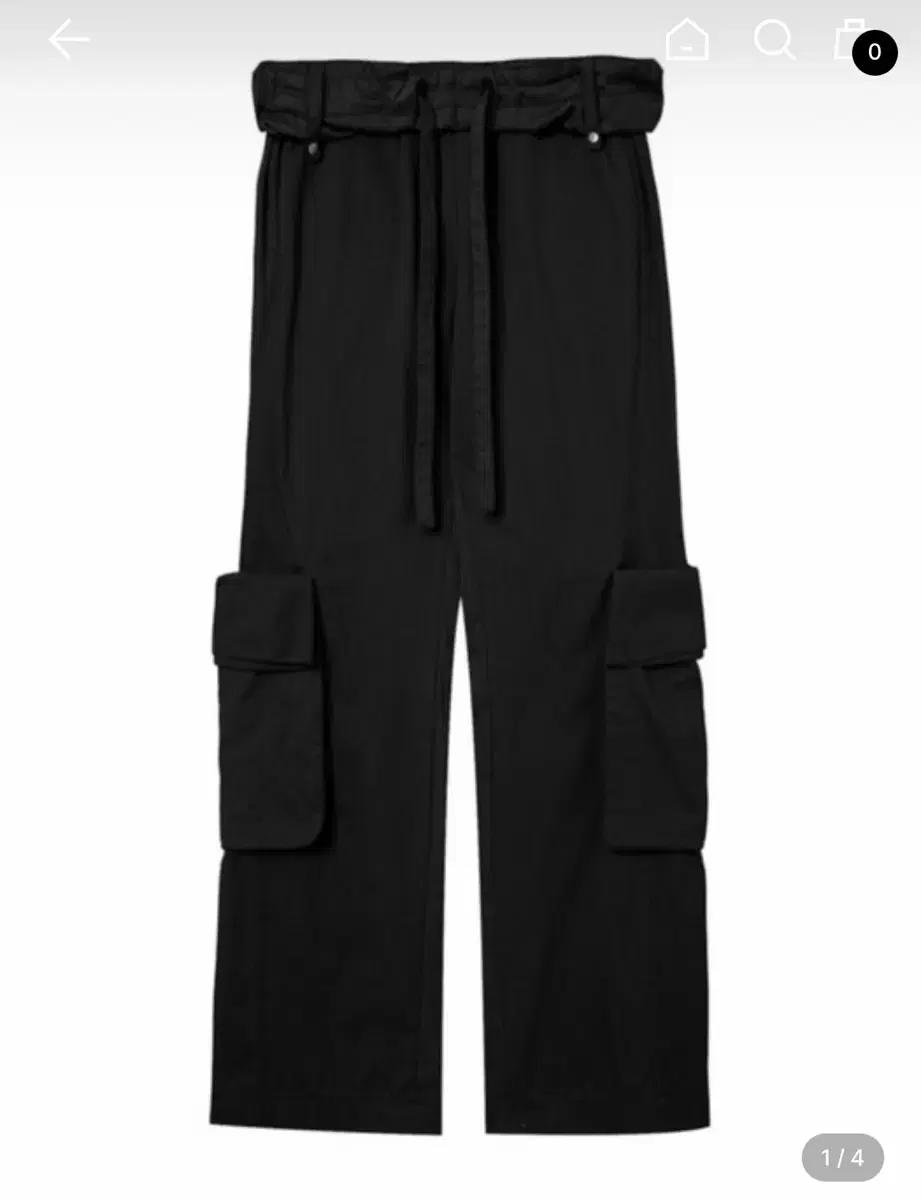 Openyy ROLLED WAIST CARGO PANTS, BLACK