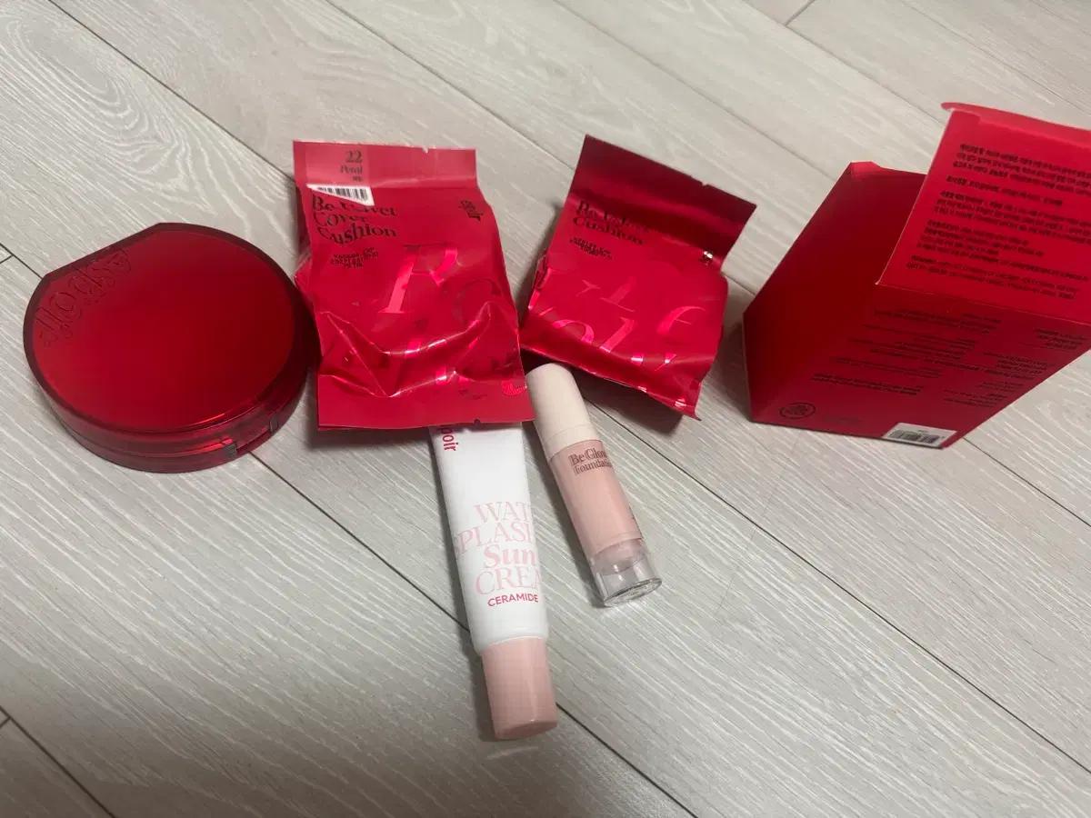 (21호 2개+22호)에스쁘아 비벨벳쿠션+선크림+글로우파데