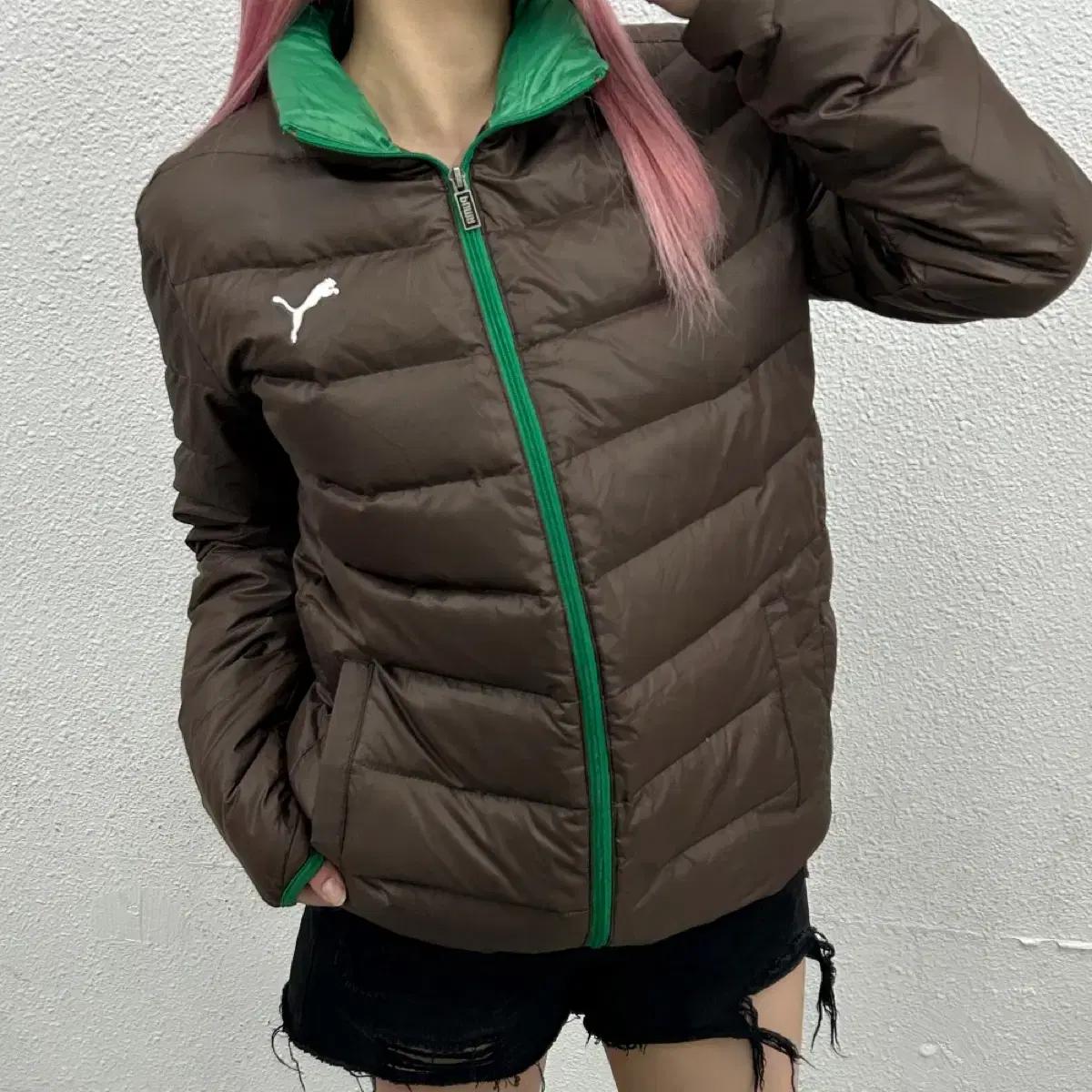 퓨마 초코나무맛 경량패딩 L