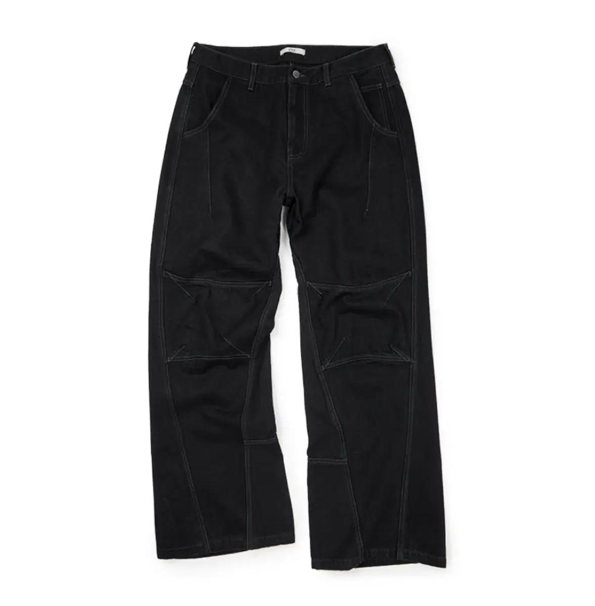 ETCE curved panel denim pants 2.0 black