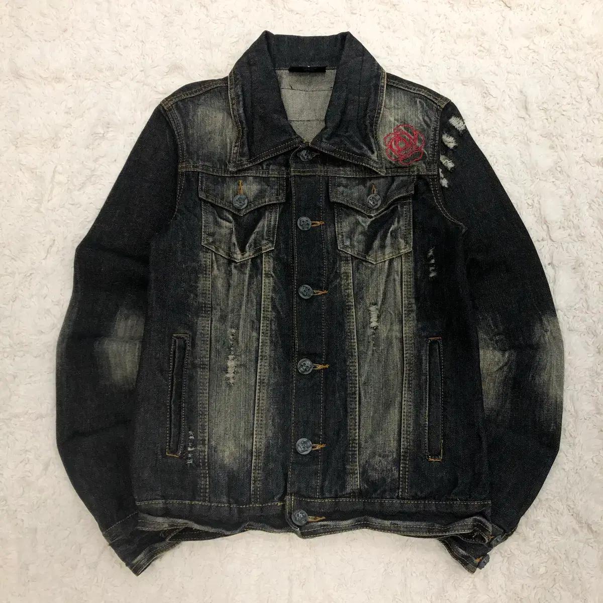 M JPN 빈티지 Metal Church 데님 워싱 스컬 트러커 자켓