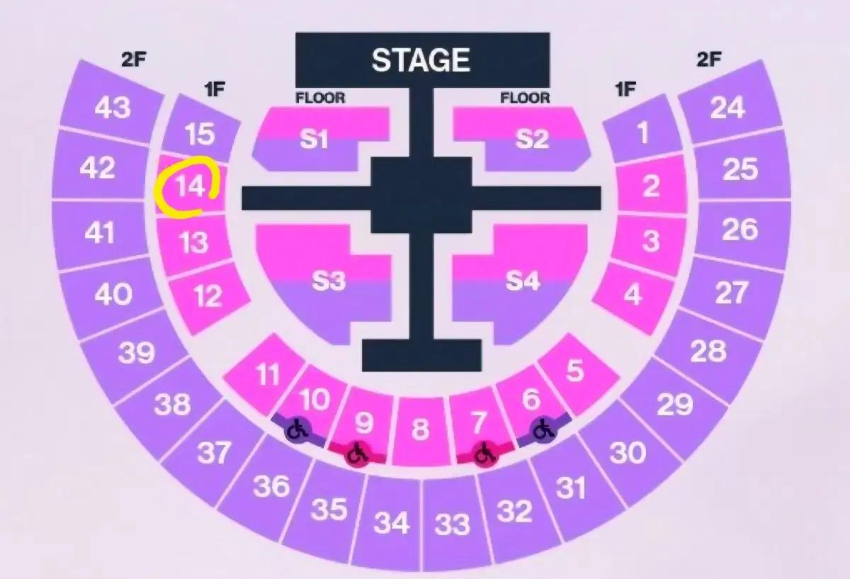 라이즈 콘서트 막콘 vip 14구역 22열 발롯코 명당