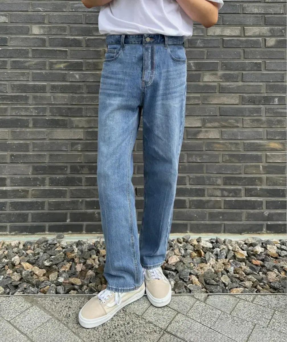 [32] 피스워커 뉴스탠 new stan 중청 연청 청바지 데님 팬츠