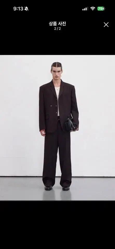 23fw 렉토 버진울 빈티지 스트라이프 브라운 자켓 s 팝니다.