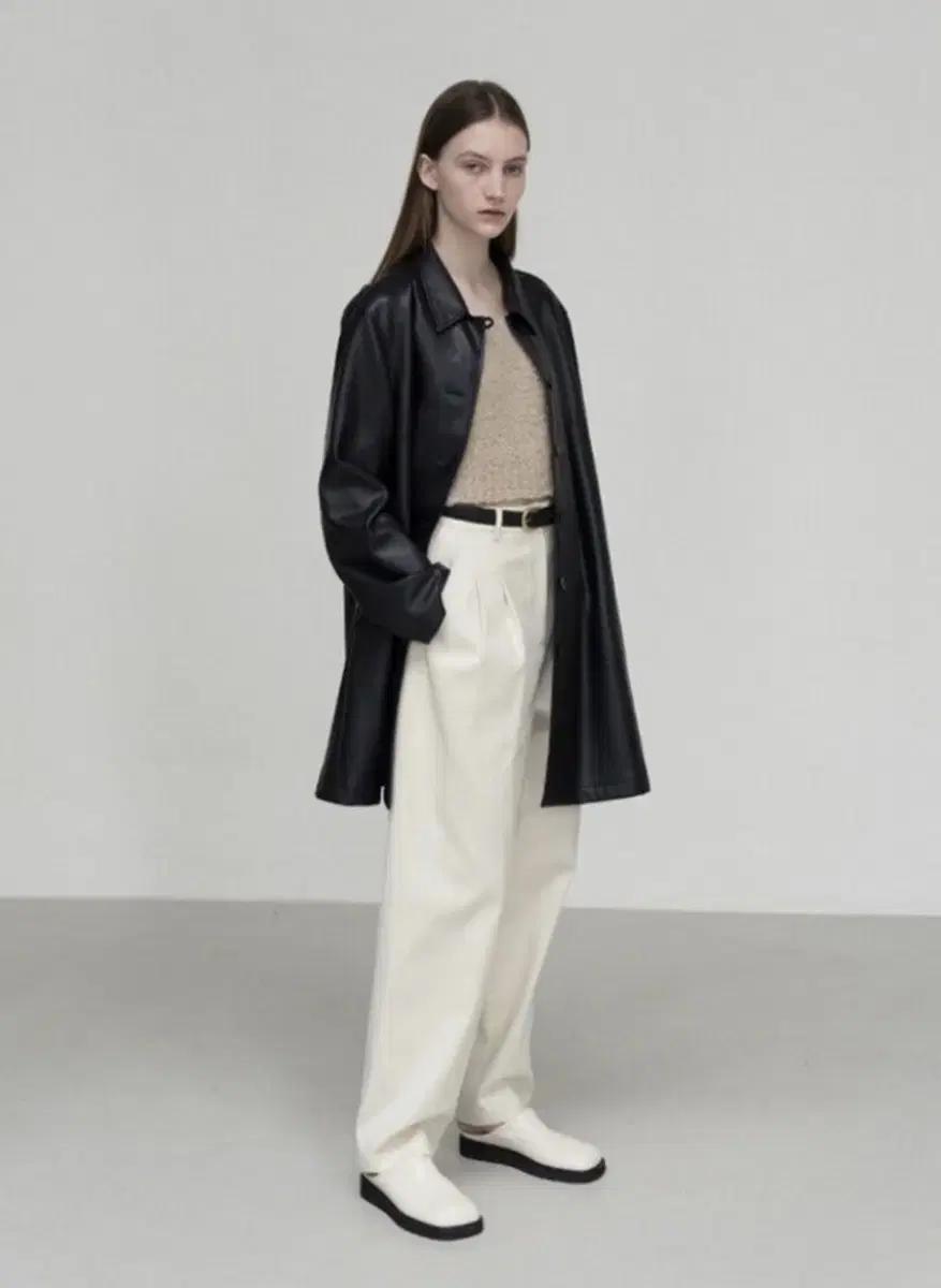 le17septembre VEGAN LEATHER HALF COATE
