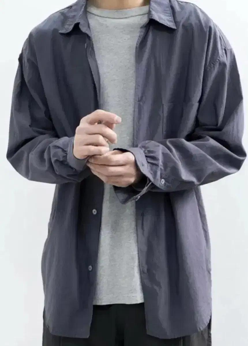 폴리테루 셔츠 텐코 다이드 퍼플그레이 4
