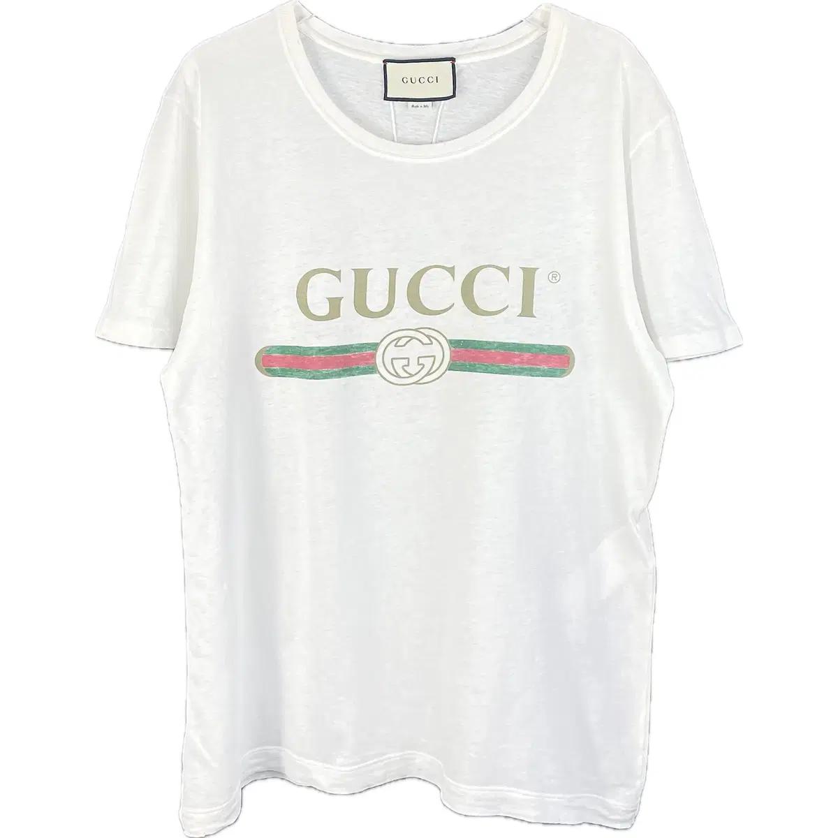 [S] GUCCI 구찌 빈티지 로고 프린팅 반팔 티셔츠 오버핏