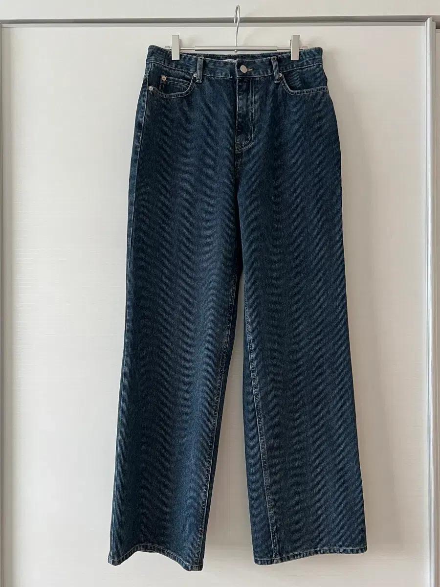 이브세이지 corduroy straight denim 다크 블루