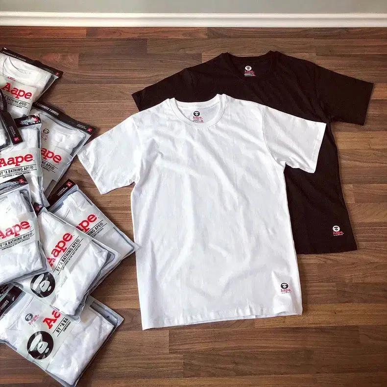 (M~XXL/해외) 베이프 에이프 2PACK 베이직 크루넥 반팔 티셔츠