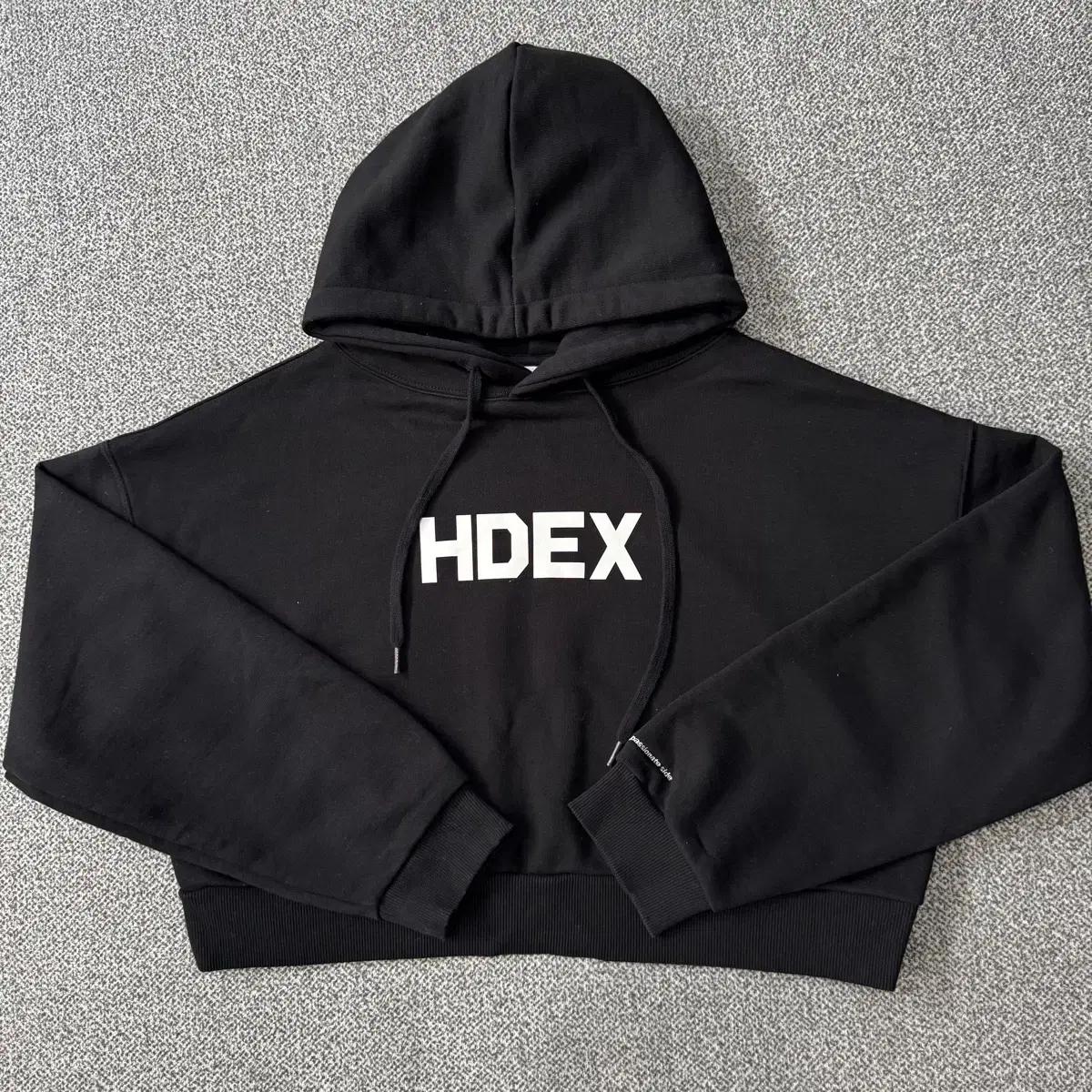 에이치덱스 우먼스 메인 로고 크롭 후드