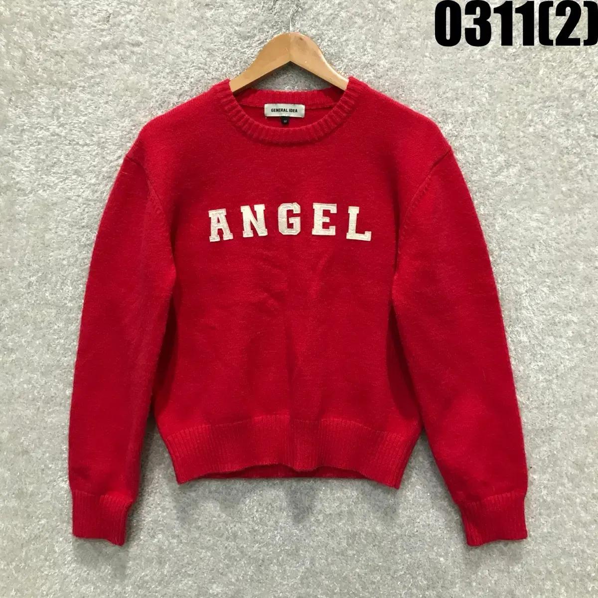 제너럴아이디어 Angel 레드 스웨터 m