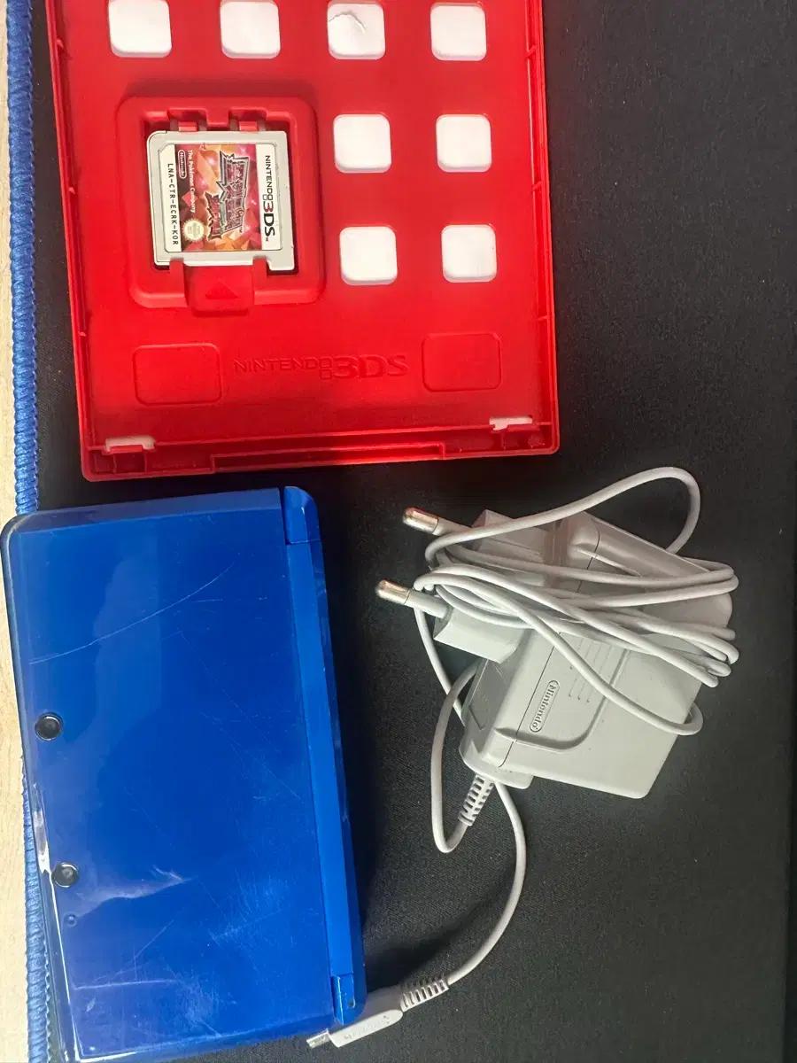 닌텐도 3DS 블루 + 충전기 + 포켓몬스터 오메가루비 +포켓몬대격돌
