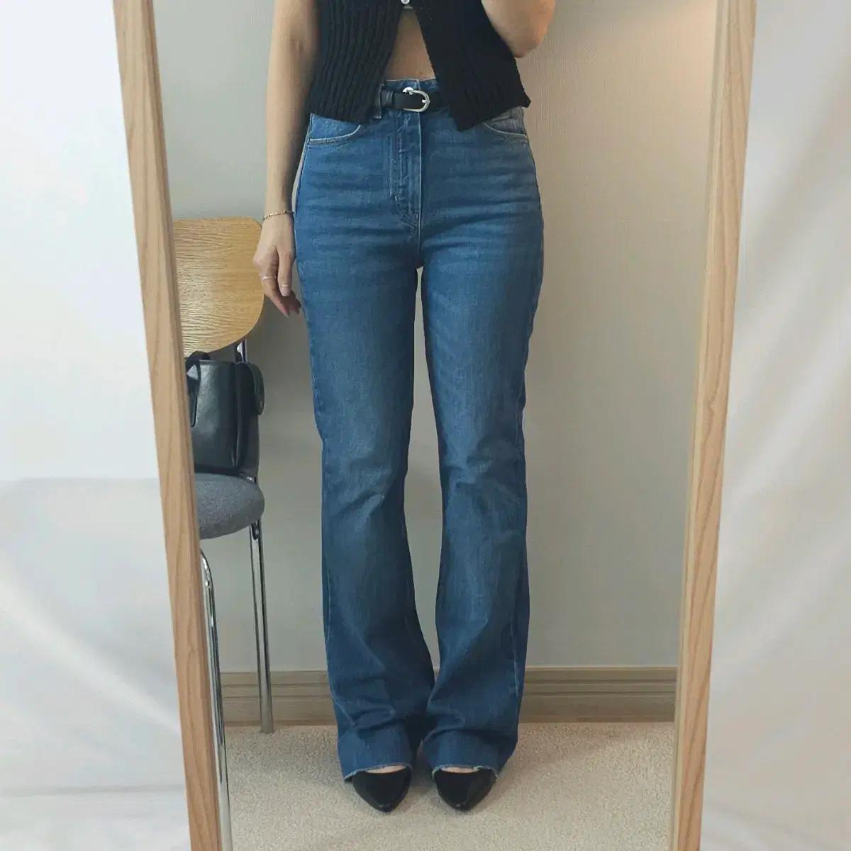 (EUR36)마시모두띠 여성 플레어 부츠컷 데님 청바지