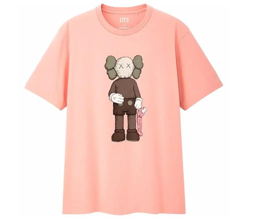 (4XL) 유니클로 KAWS 카우스 반팔 티셔츠 핑크