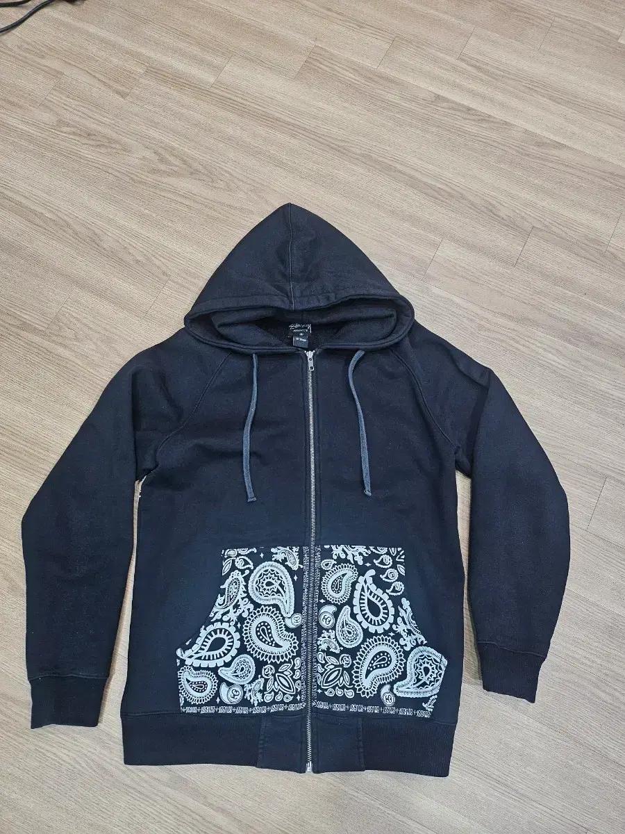 Stussy 스투시 페이즐리 블랙 후드집업 m
