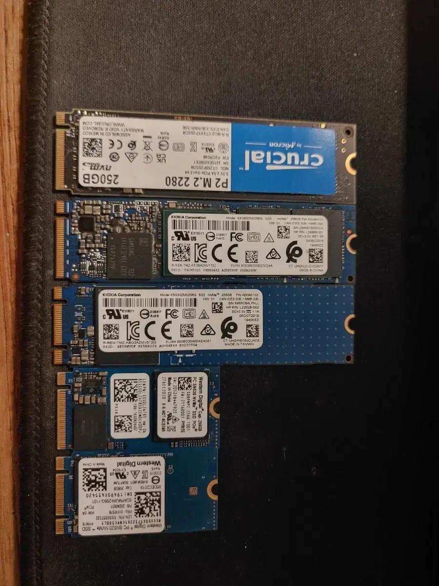 각종 SSD NVMe M.2 SATA 다수 (128G/256G/512G)