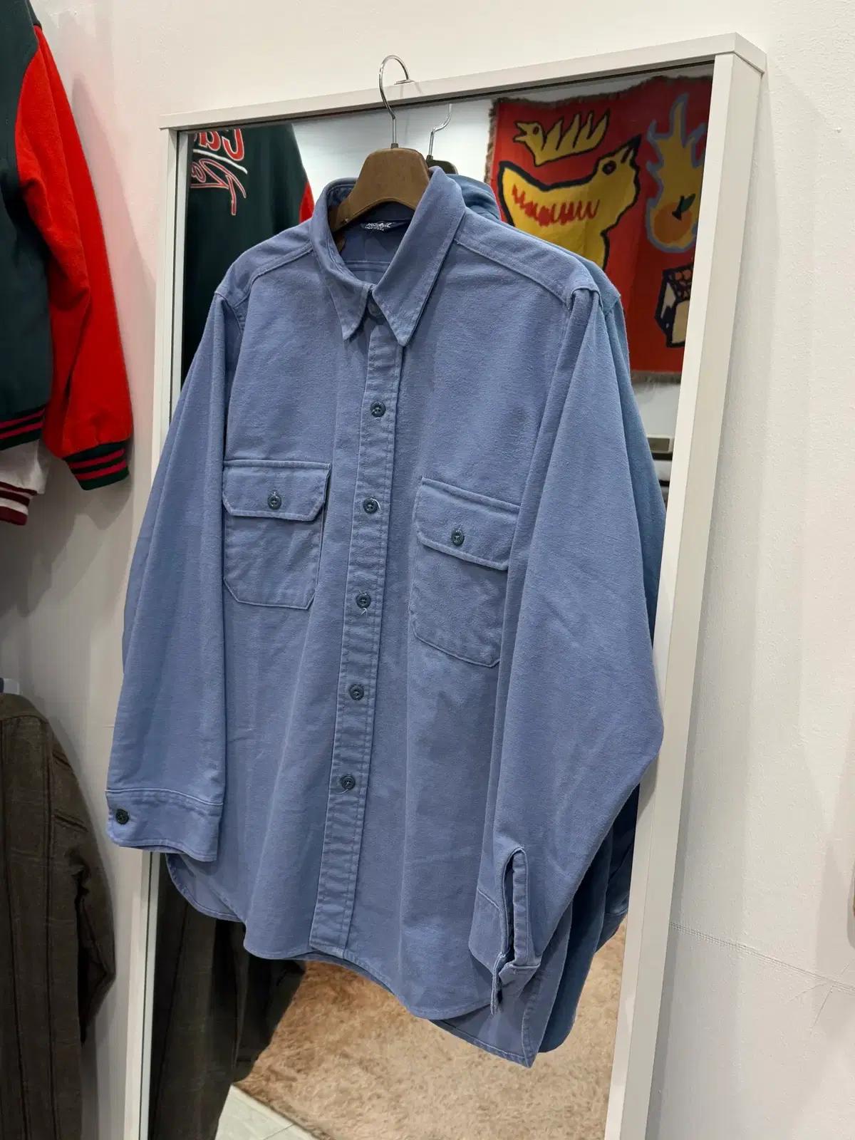 80s Woolrich 울리치 헤비 코튼 플란넬 워크 셔츠
