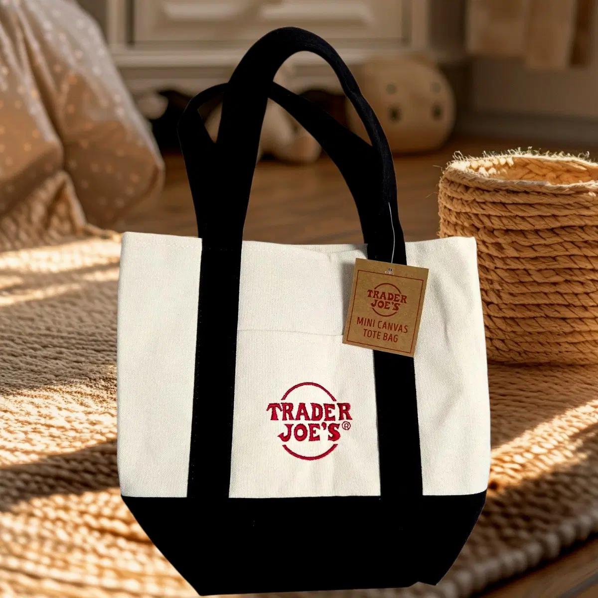 트레이더조 미니 에코백 캔버스 숄더백 TRADER JOE'S <<블랙>>