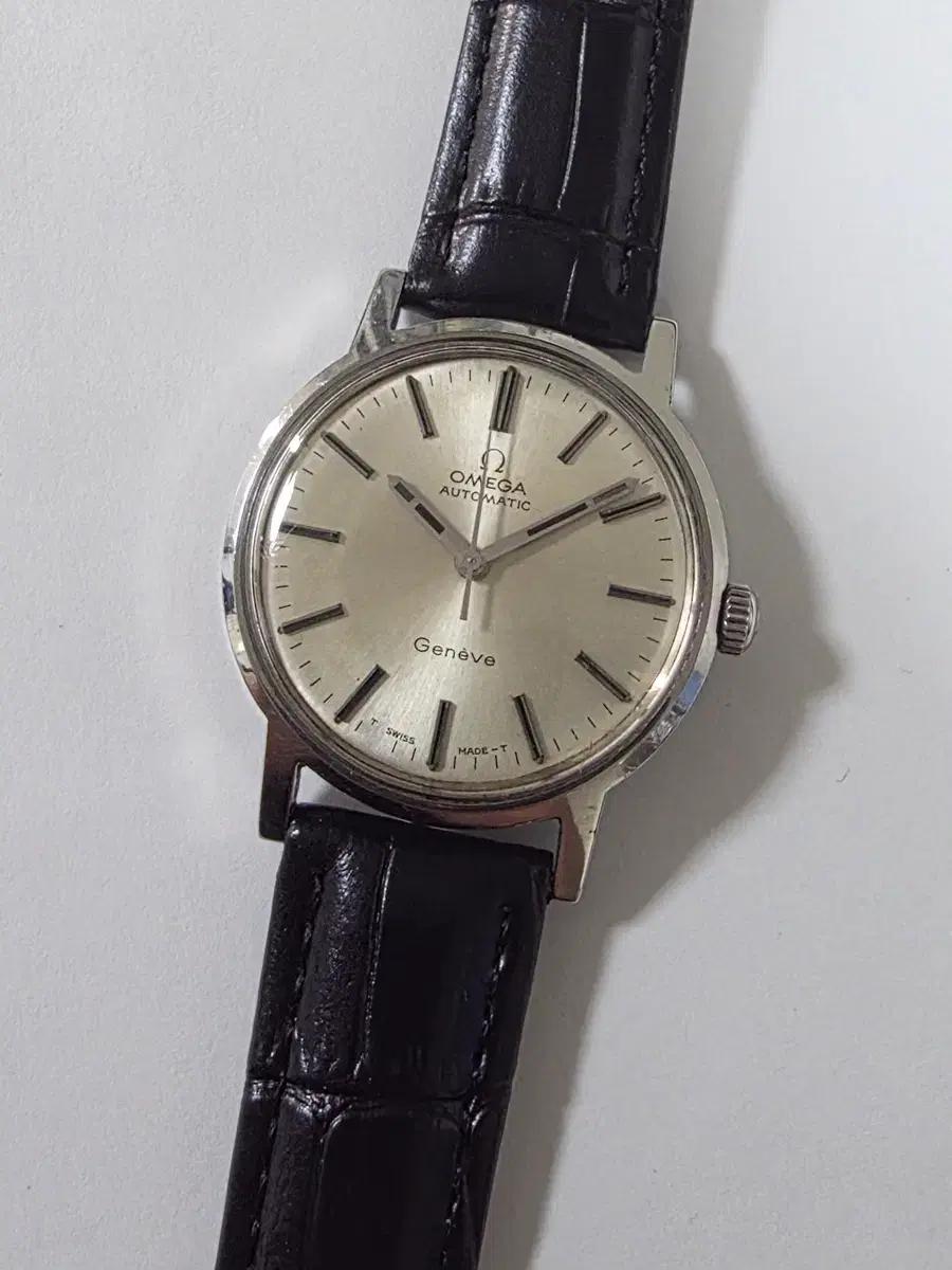 OMEGA 정품 오메가 제네브 실버 다이얼 은행잎 자동36mm