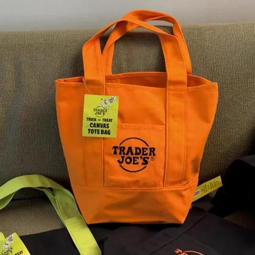 트레이더조 미니 에코백 캔버스 숄더백TRADER JOE'S 할로윈오렌지