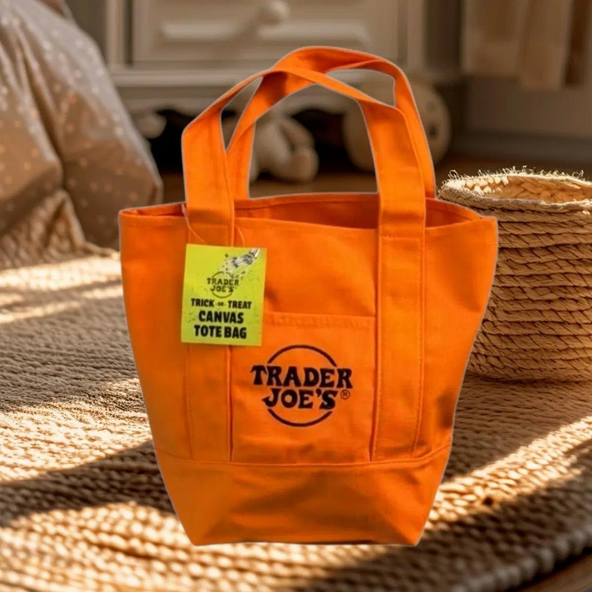 트레이더조 미니 에코백 캔버스 숄더백TRADER JOE'S 할로윈오렌지