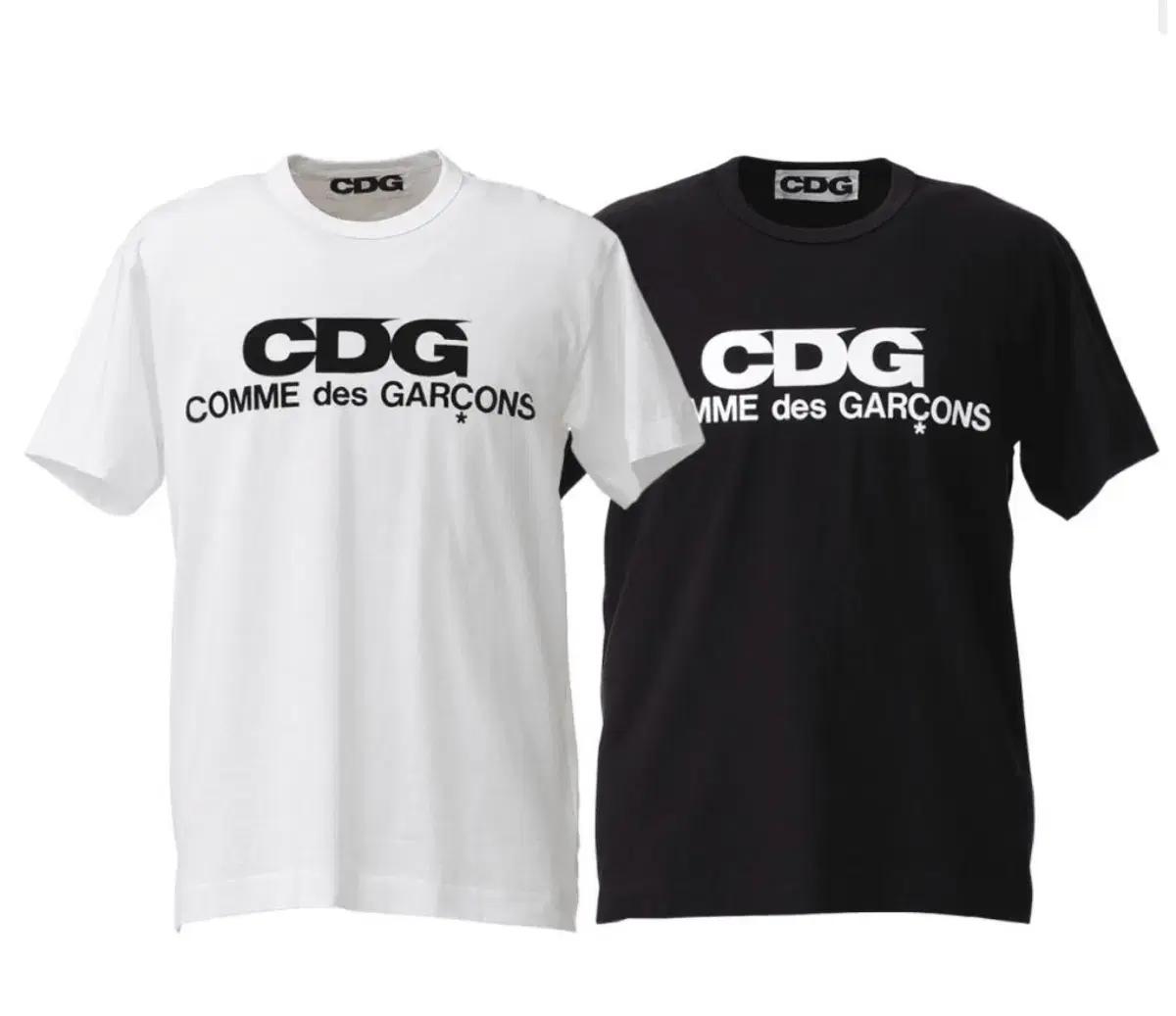 CDG 꼼데가르송 반팔 티셔츠 흰/검