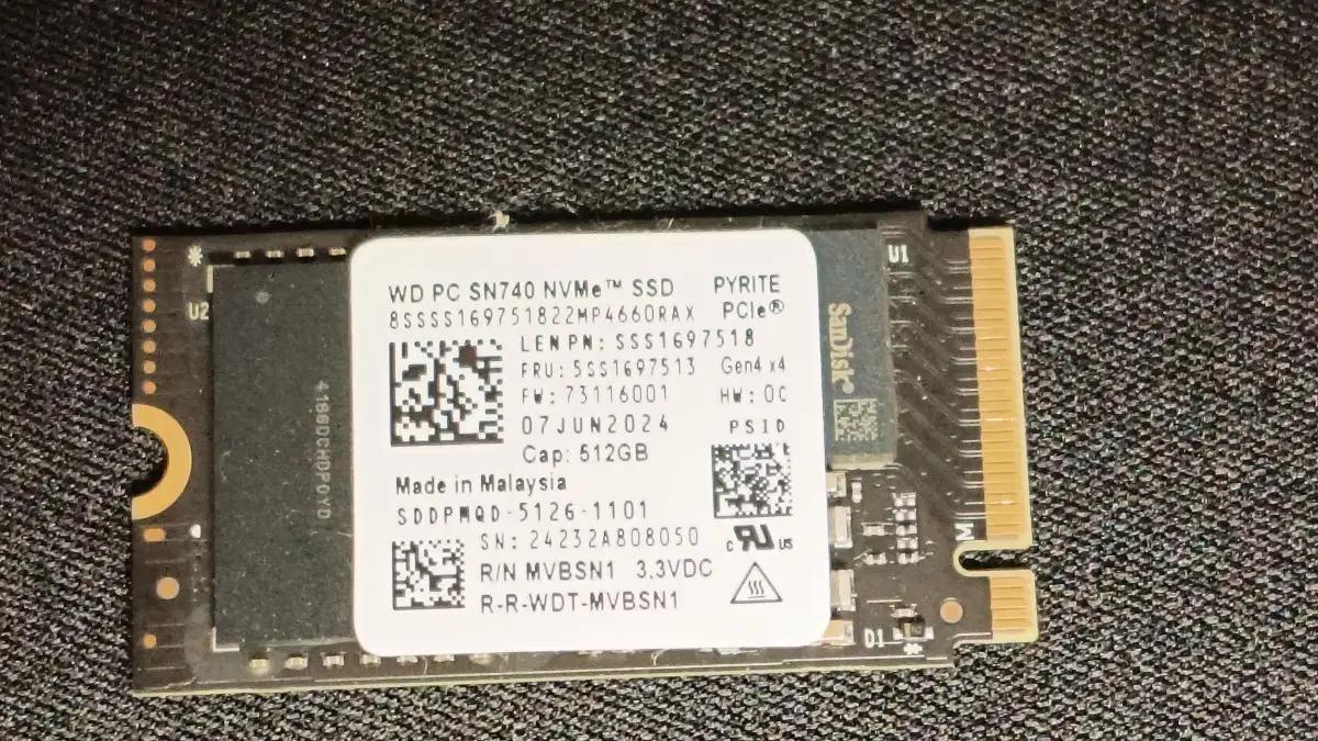 WD SN740 512GB NVMe SSD 윈도우11설치