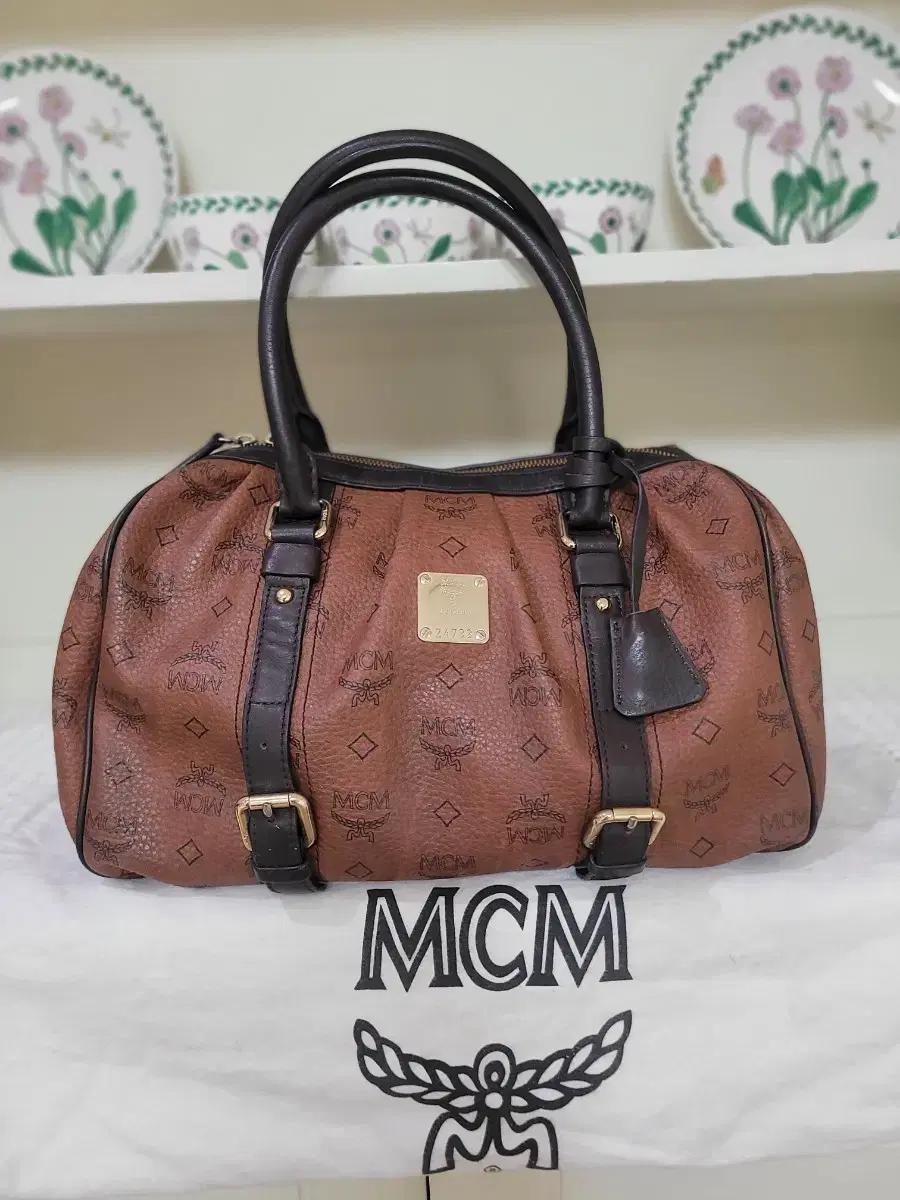 MCM정품 보스턴백 브라운 가방