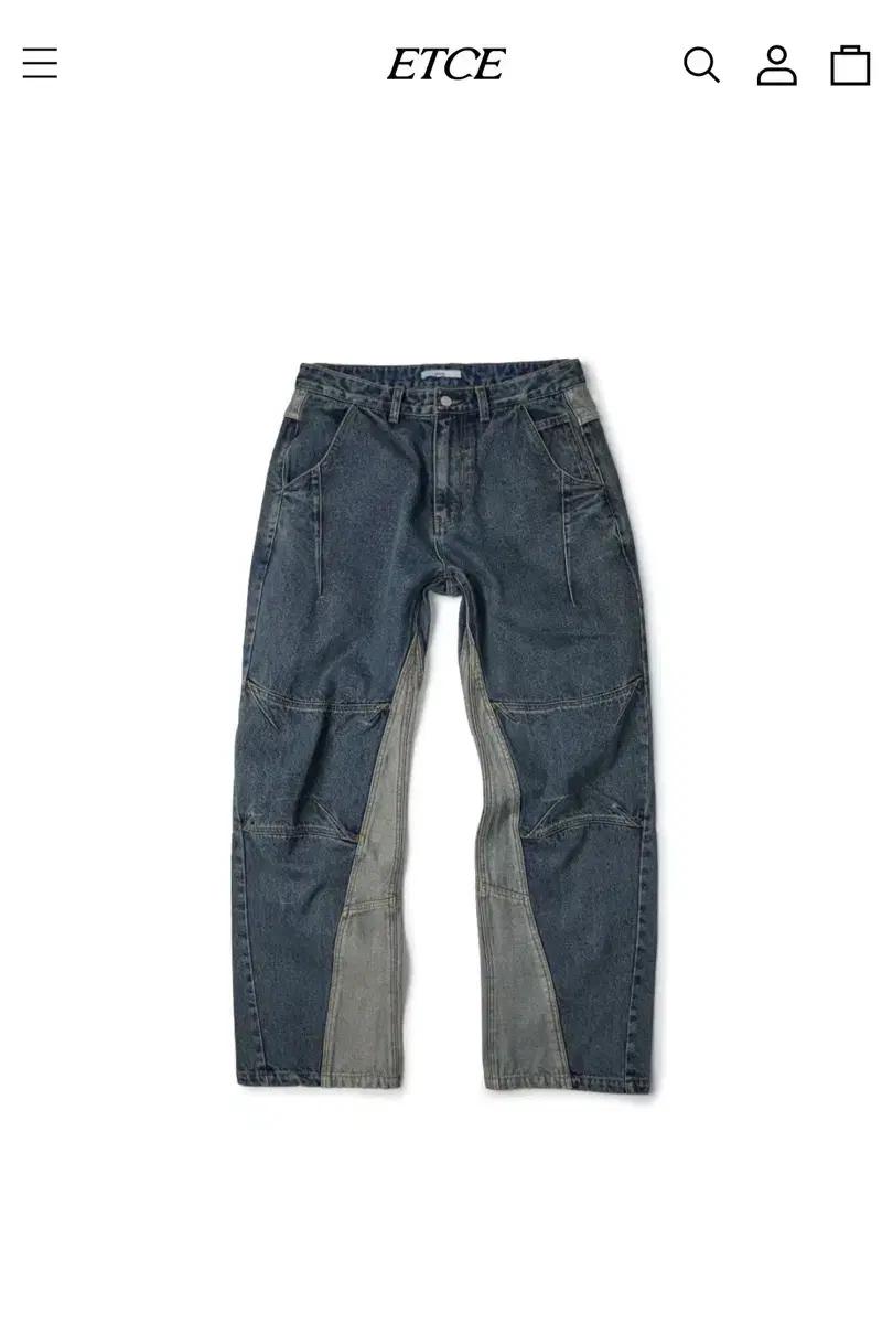 L) etce 커브드 데님 팬츠