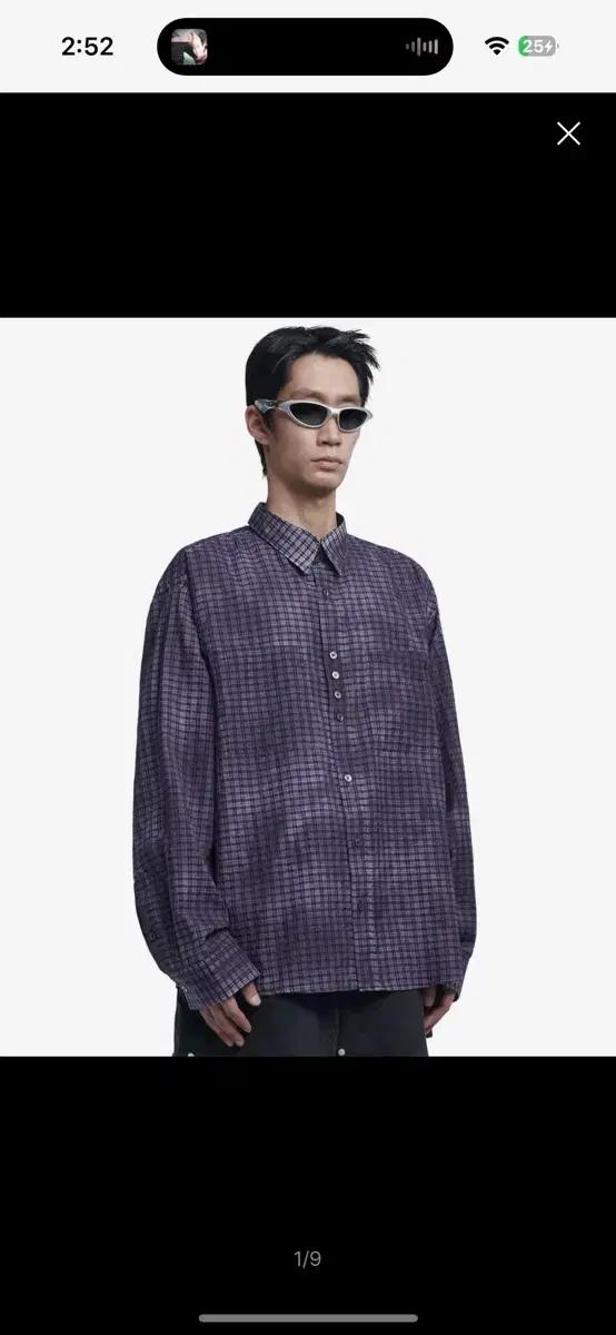 노매뉴얼 OVERDYED CHECK SHIRT - 보라색