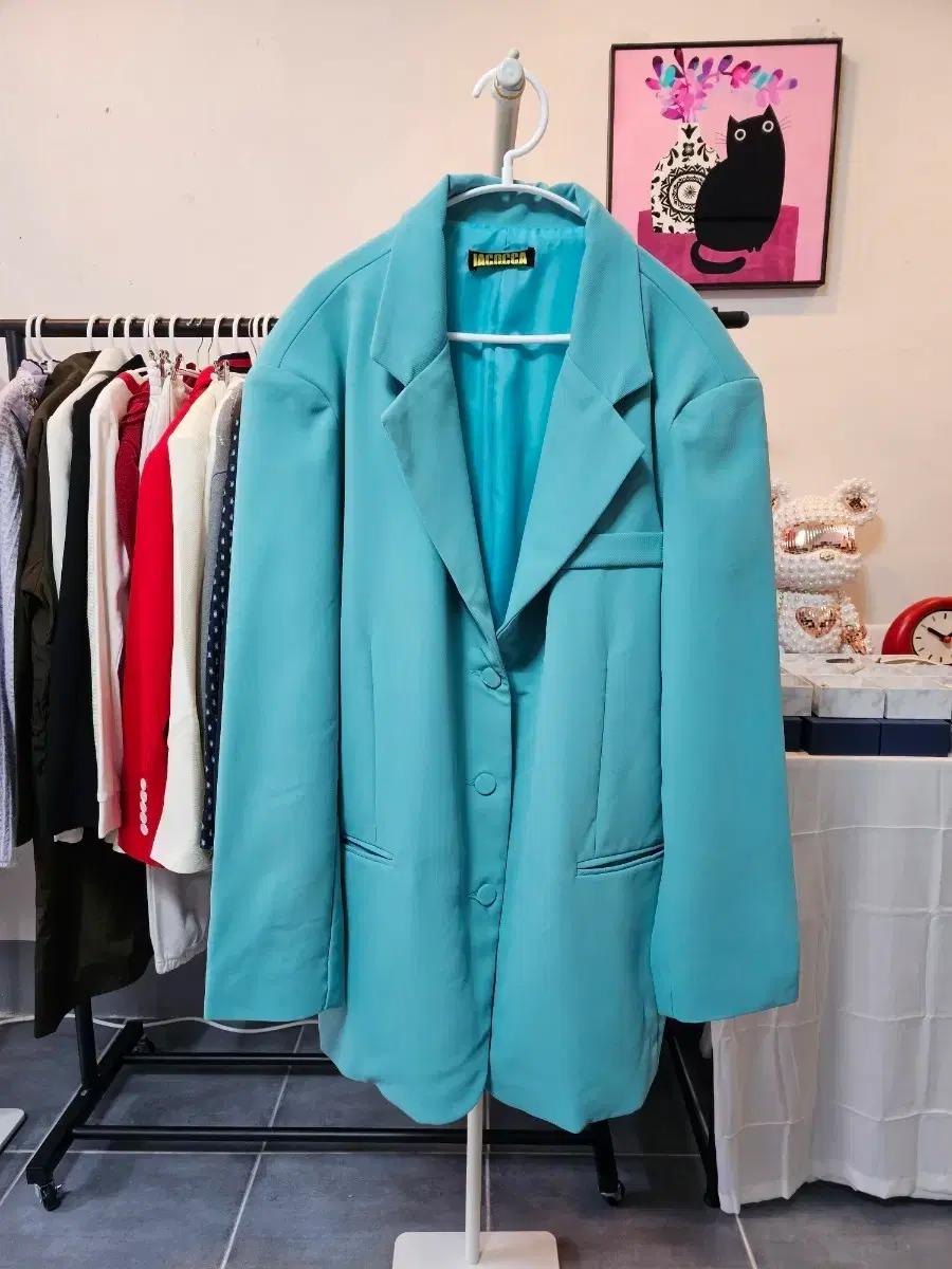 IACOCCA 민트색 오버핏 블레이저 자켓