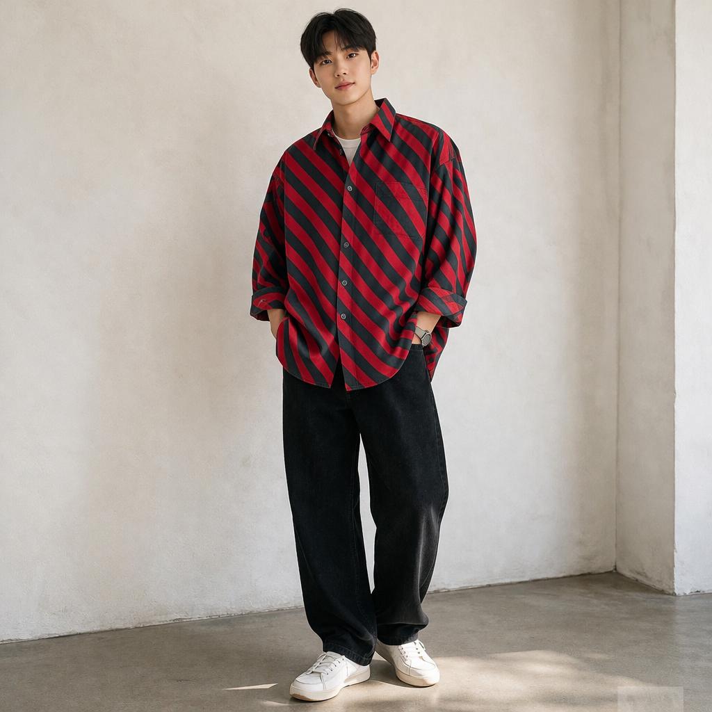 마르니[MARNI] 사선 스트라이프 셔츠