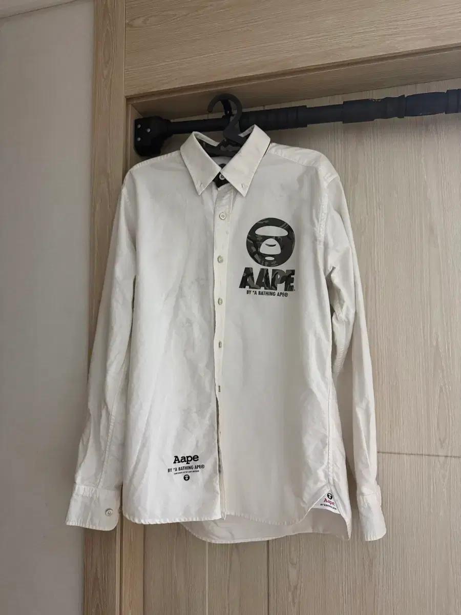 Aape 베이프 화이트 셔츠 카모 로고
