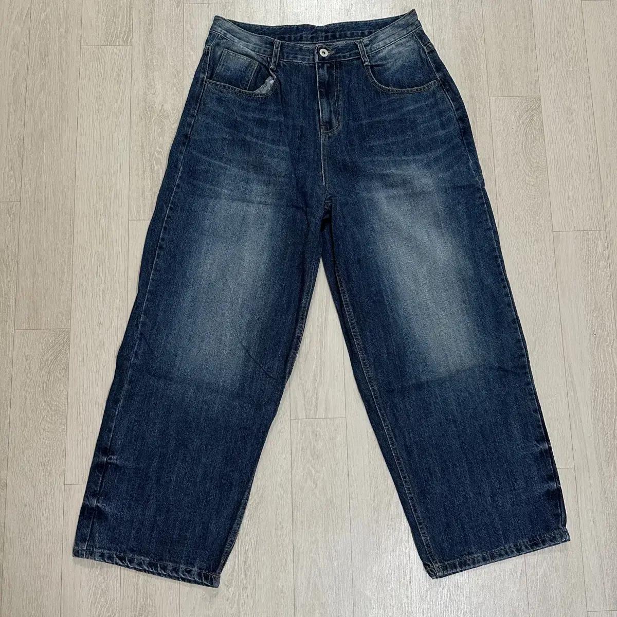 unisex 와이드데님 진청 XL
