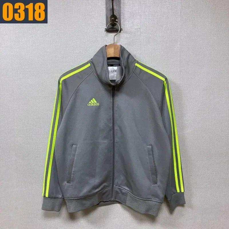 XS ADIDAS 아디다스 형광 회색 져지 집업