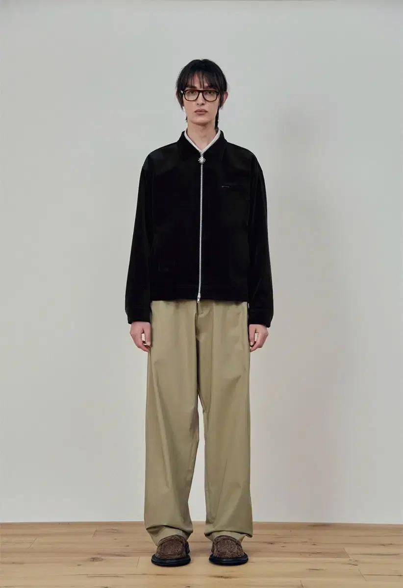 STU 벨벳 집업 자켓 블랙 (L)