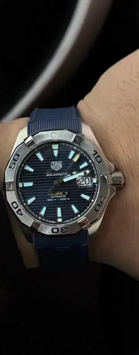 태그호이어 아쿠아레이서 스틸 청판 41mm wbd2112