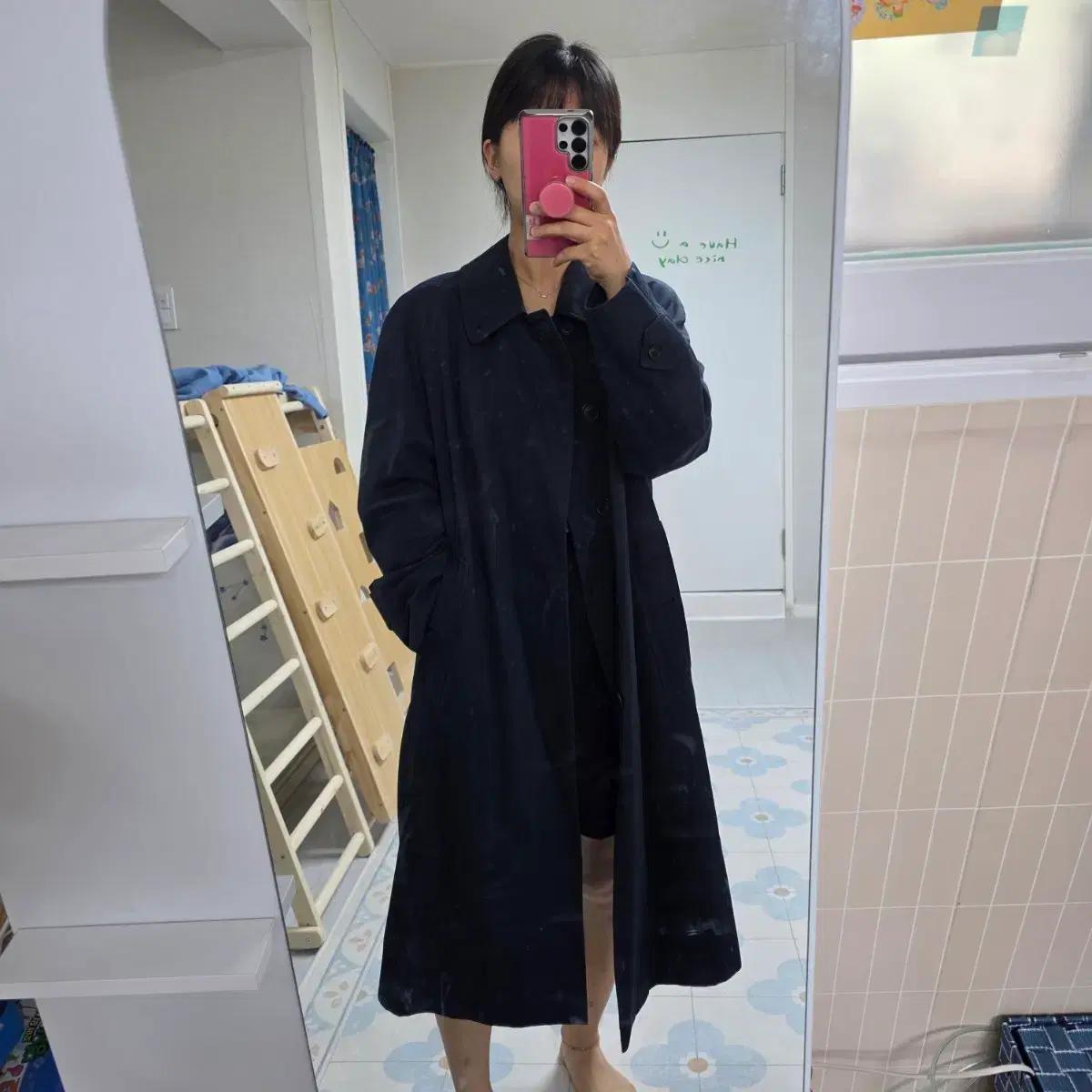 버버리 트렌티 코트 네이비