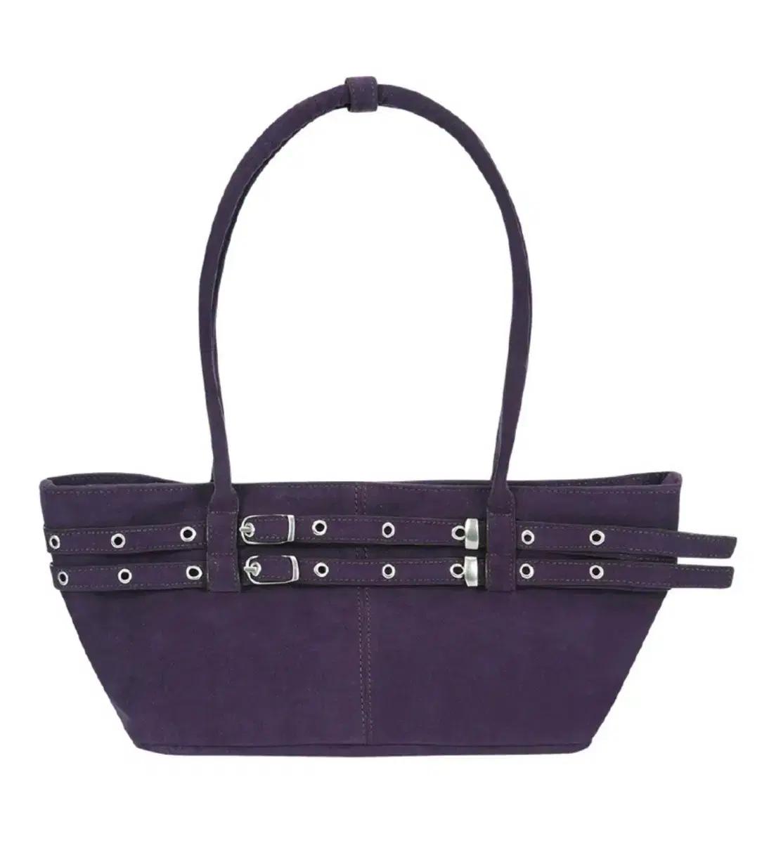 새상품) 여밈 Mini belted boat bag suade grape