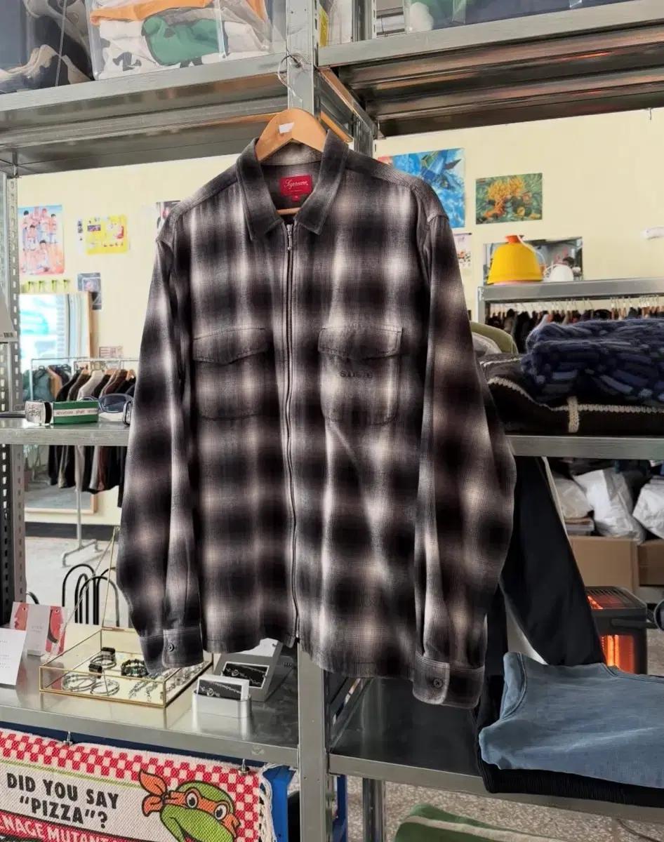 supreme flannel zip up shirt 슈프림 플란넬 셔츠