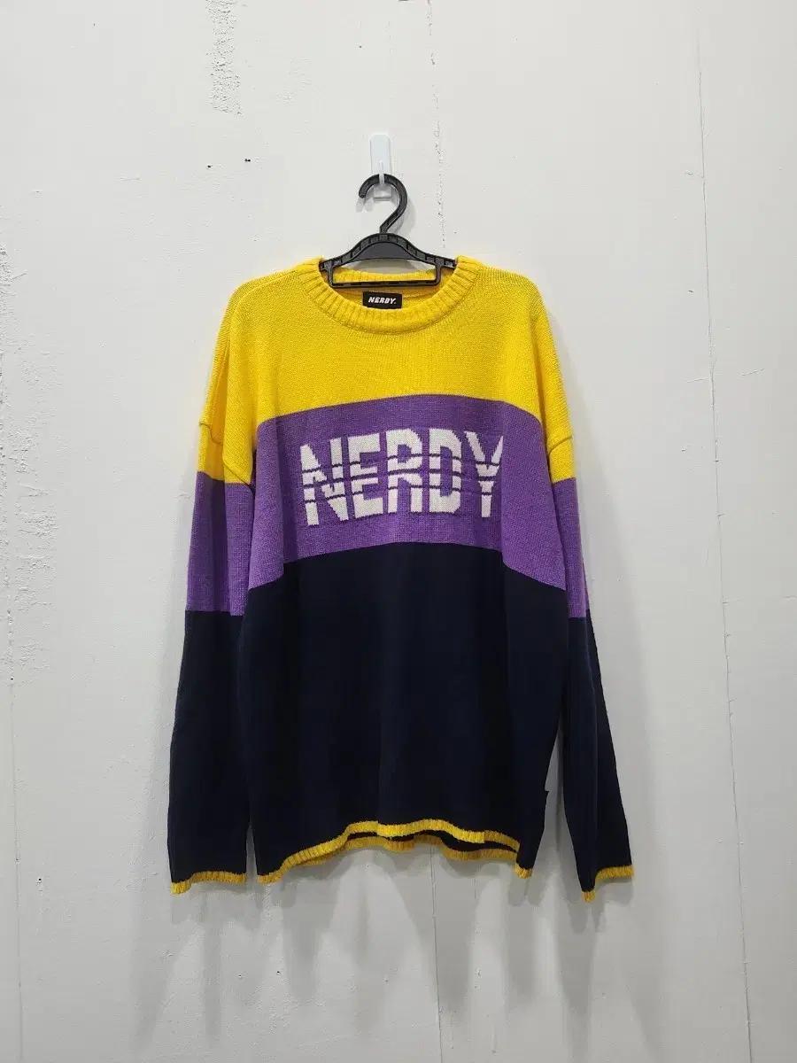 [M] 널디 NERDY 빅로고 오버핏 니트 남성 M