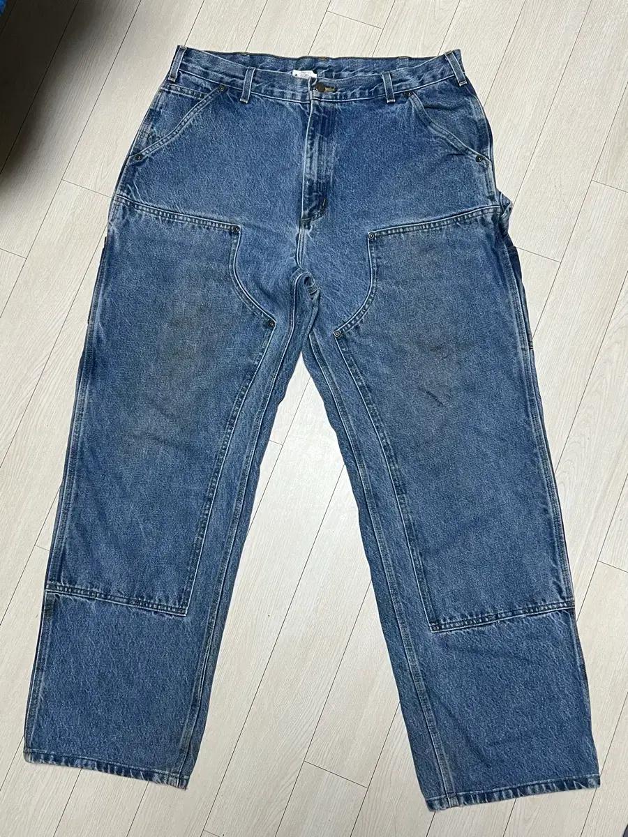 00s 빈티지 칼하트 더블니 데님 워크팬츠 B73DST 36사이즈