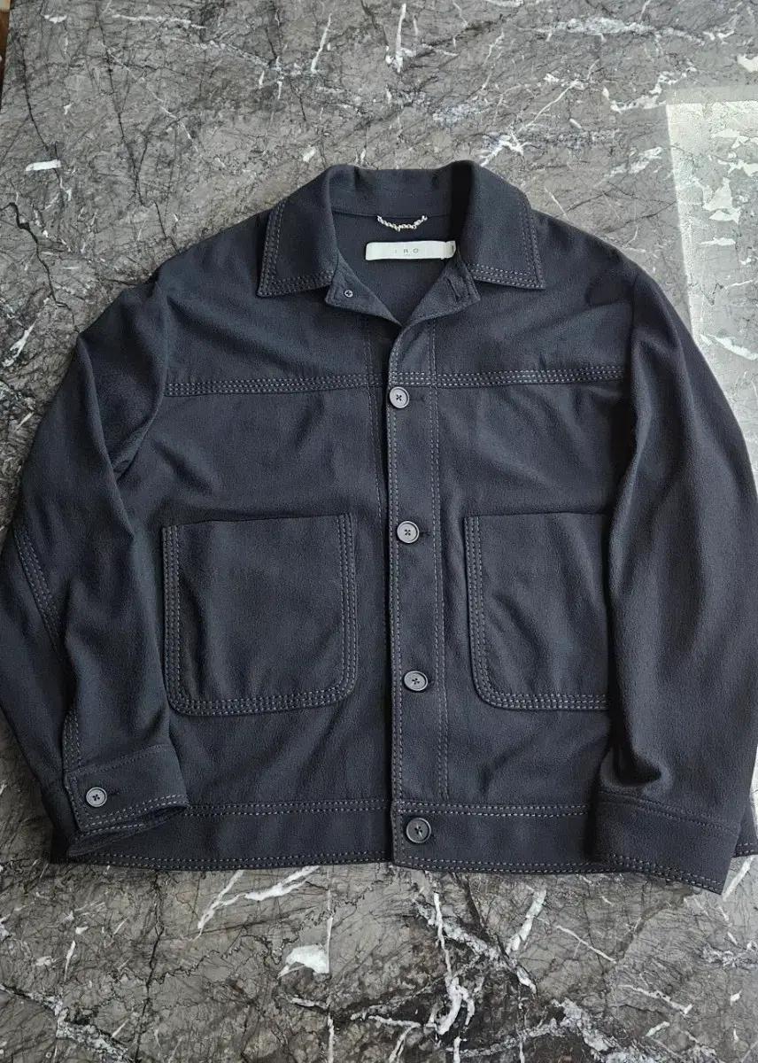 IRO DOUBLE-STITCH 세미오버 자켓 블랙 XL