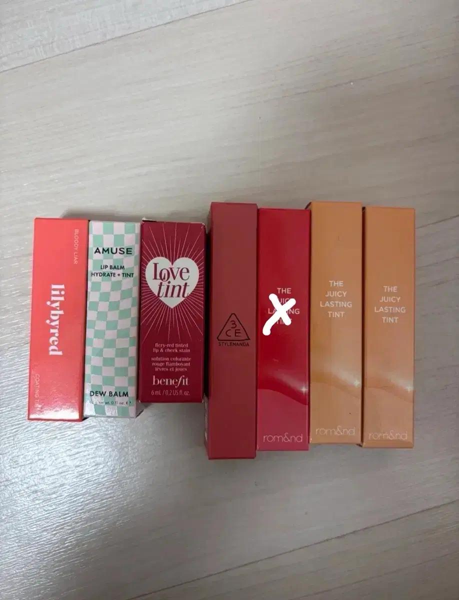 새상품 릴리바이레드/어뮤즈/베네피트/롬앤 틴트 일괄 판매