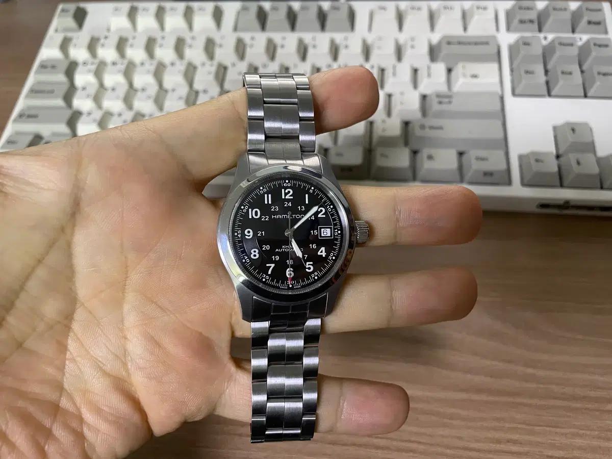 해밀턴 카키필드 오토매틱 38mm 스테인리스 스틸 검정